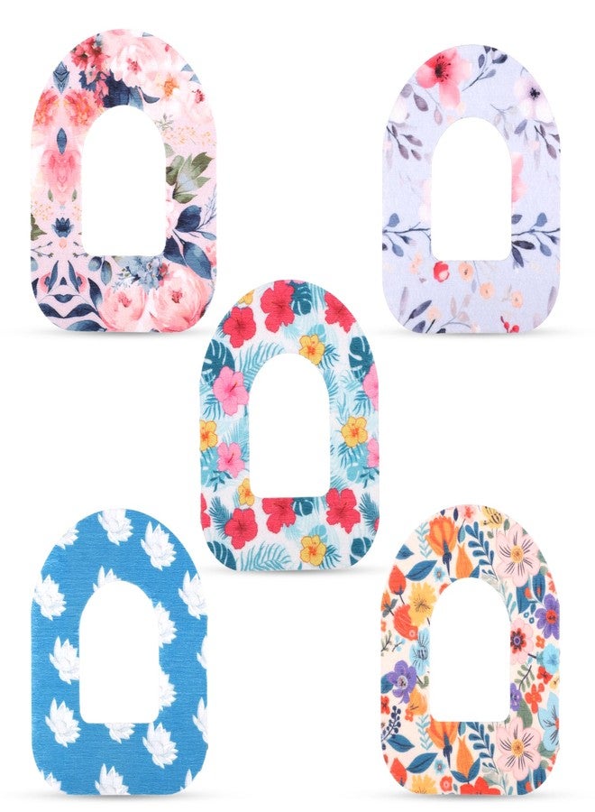 XIHIRCD 25pcs Adhesive Patches for Omnipod, Waterproof Breathable Insulin Sensor Cover Tape Sensor Stickers Pack Compatible with Omnipod Overpatch Protection (5 Styles) - Image 1